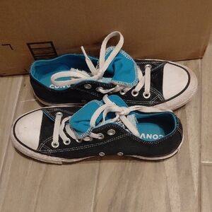 Converse Black and Bright Blue Sneakers